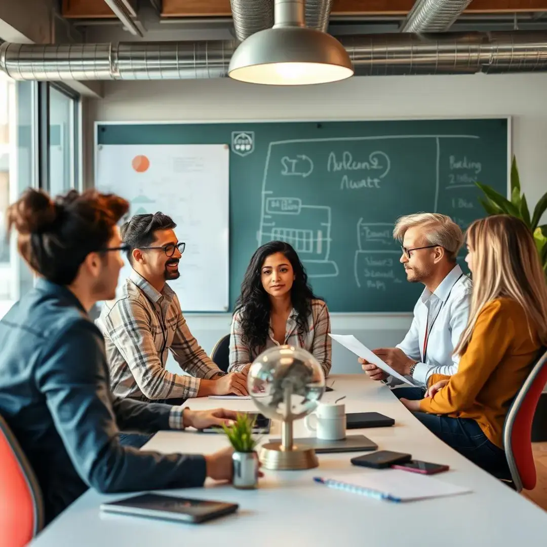 Diverse team brainstorming innovative customer acquisition strategies.