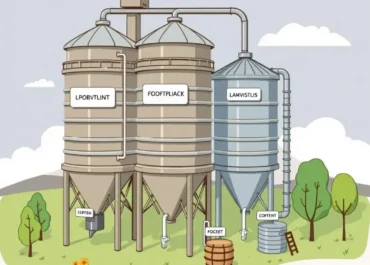 Graphic illustrating content silos with labels and connections.