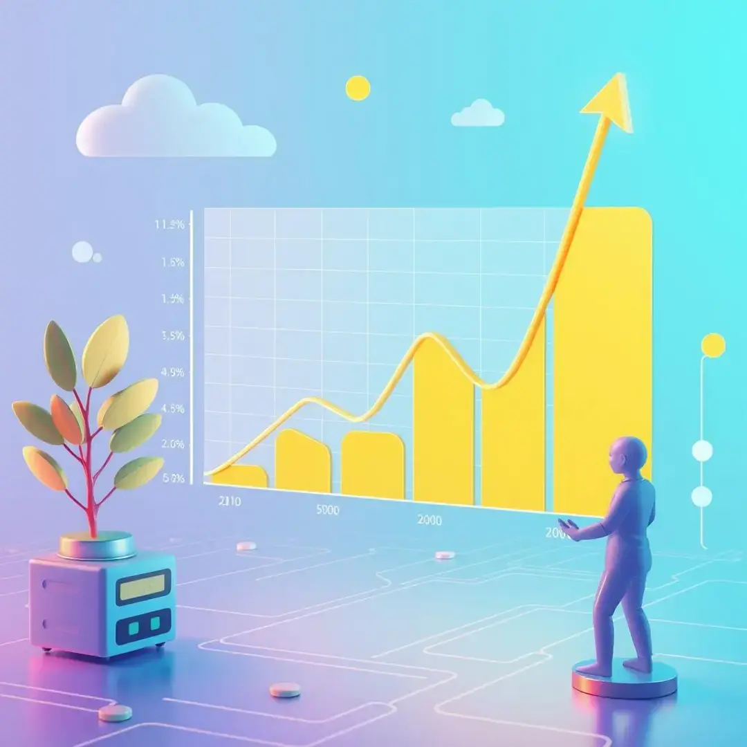 Graph showcasing cost savings and efficiency gains from AI.