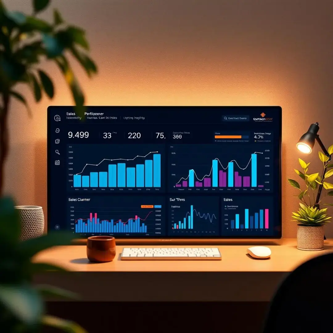 Sales dashboard showcasing AI insights and performance metrics.