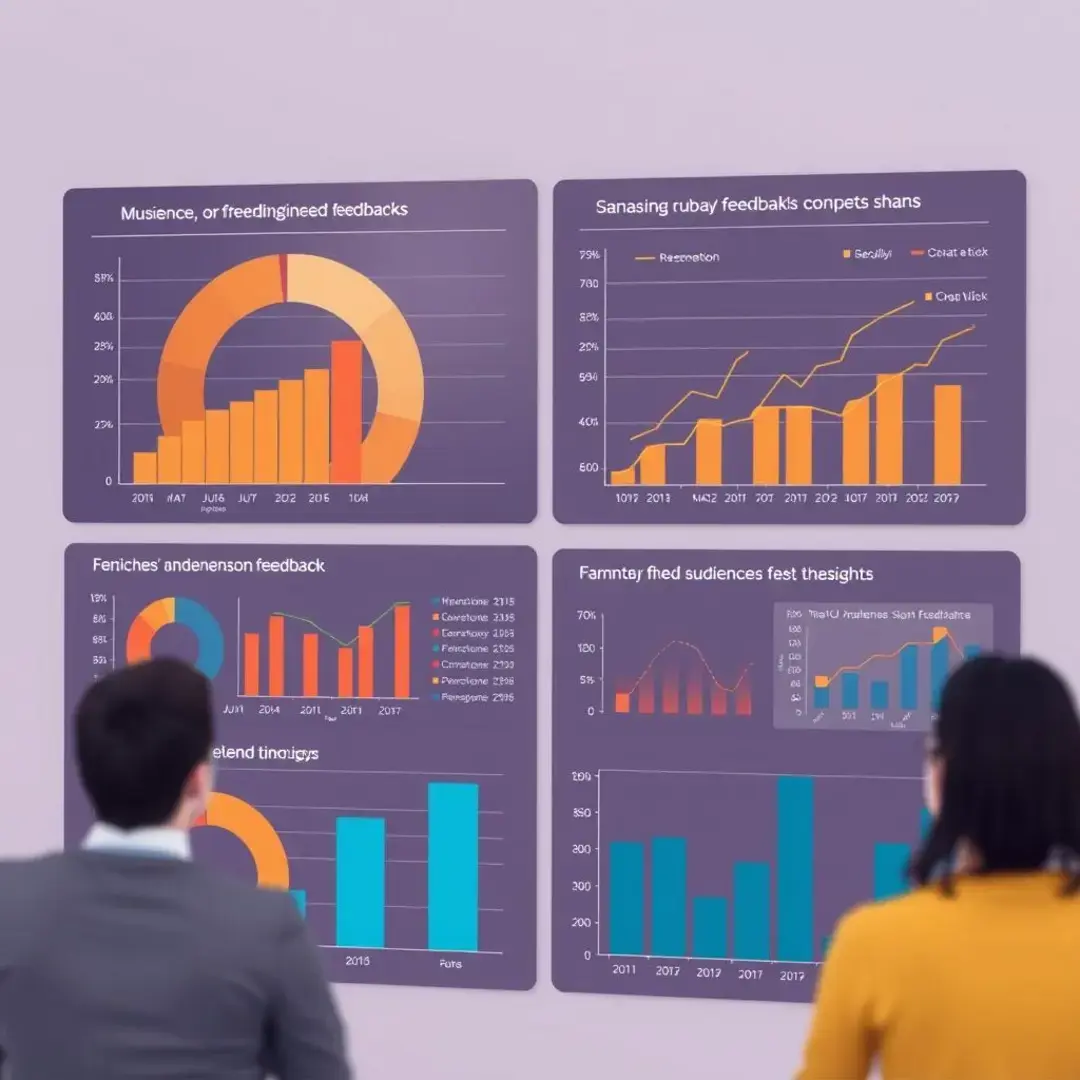 Graphs and charts summarizing audience feedback and insights.