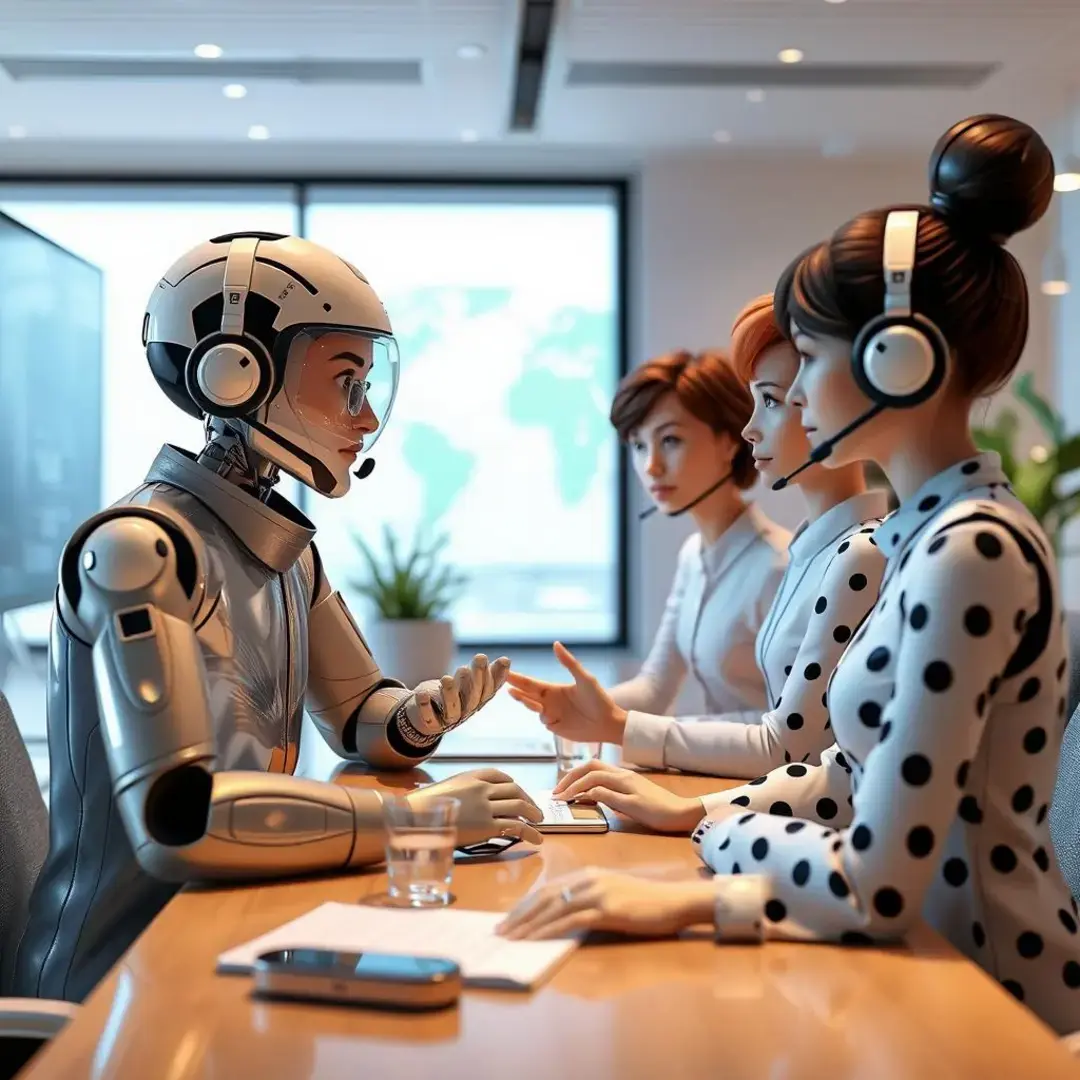 AI avatars facilitating discussions in virtual environments.