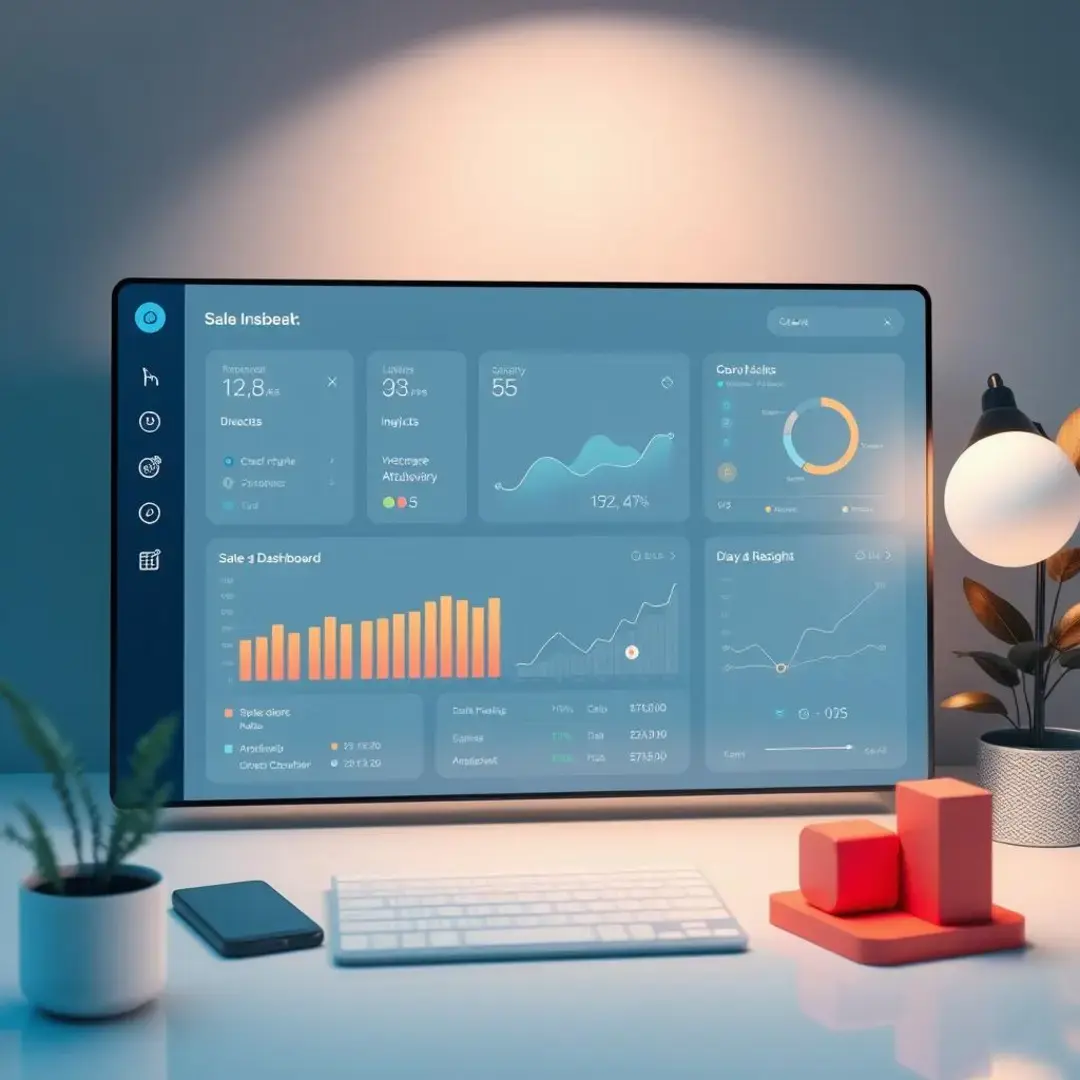 Sales dashboard interface showcasing AI insights and analytics options.