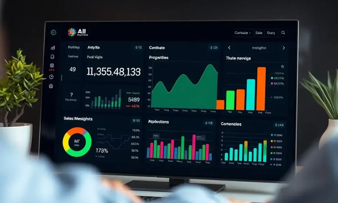 Sales dashboard displaying AI-driven insights and performance metrics.
