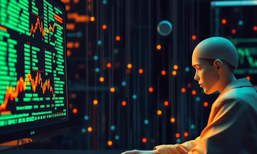 AI algorithms analyzing data for fraudulent activity patterns.