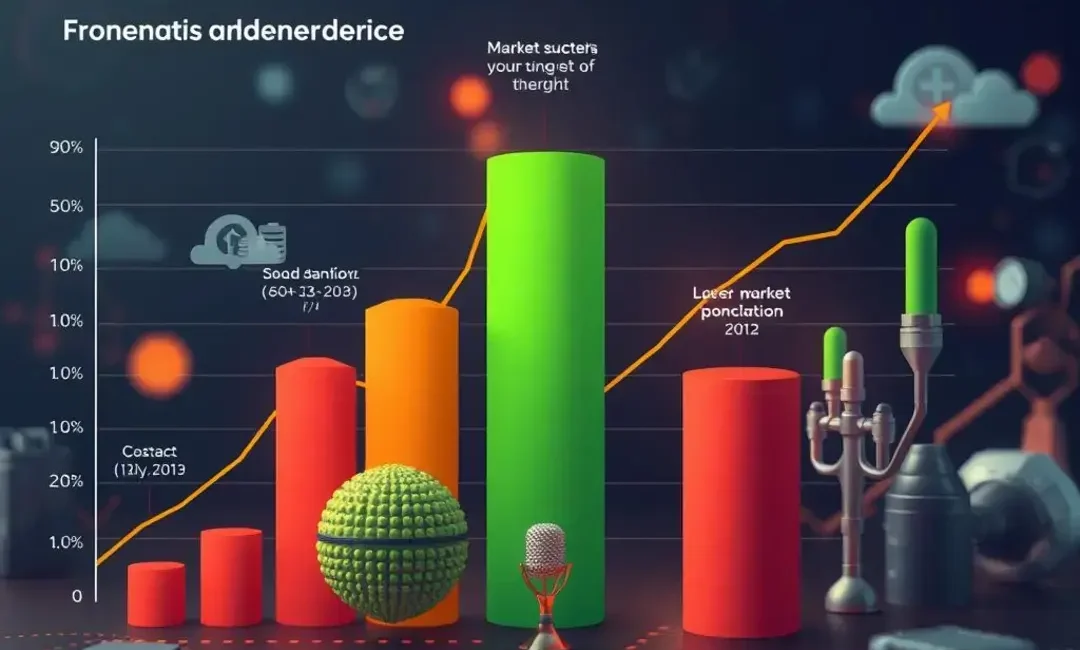 Graph showing AI growth, market sectors, and key trends.