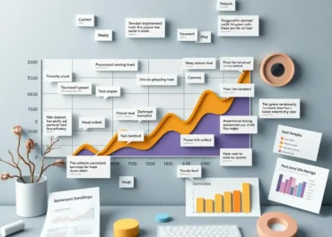 Graph of sentiment trends, text samples, and analysis tools.