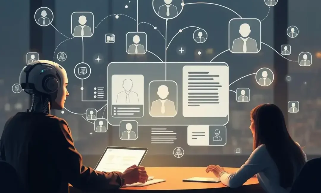 AI analyzing resumes, connecting candidates to job opportunities.