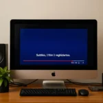 Computer screen displaying subtitles on a video player.