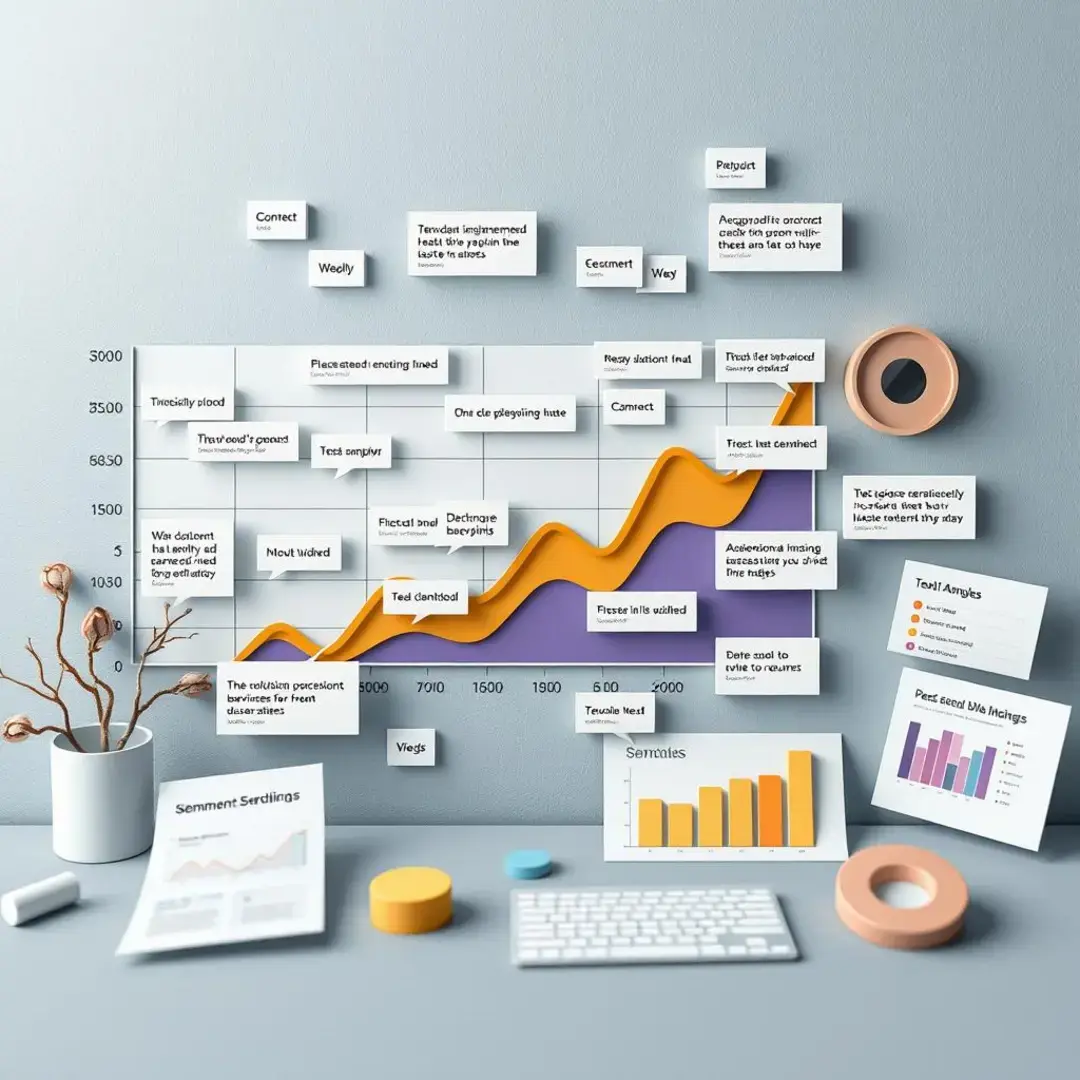 Graph of sentiment trends, text samples, and analysis tools.