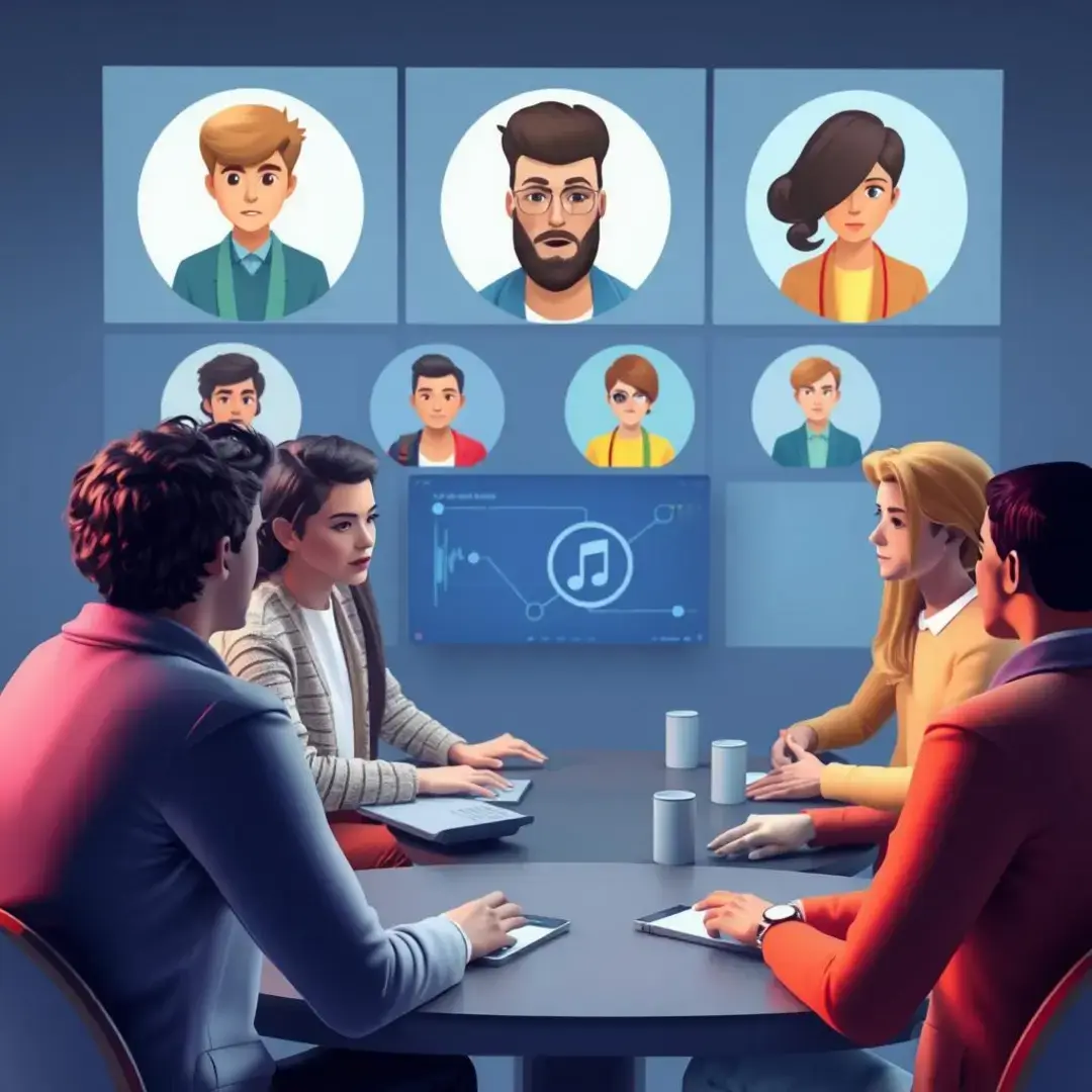 Diverse AI avatars engaging users in real-time discussions.