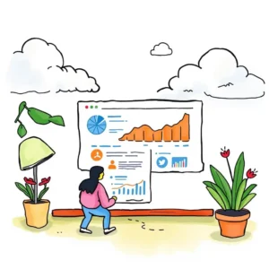 User analyzing marketing insights from feedback on digital platforms.
