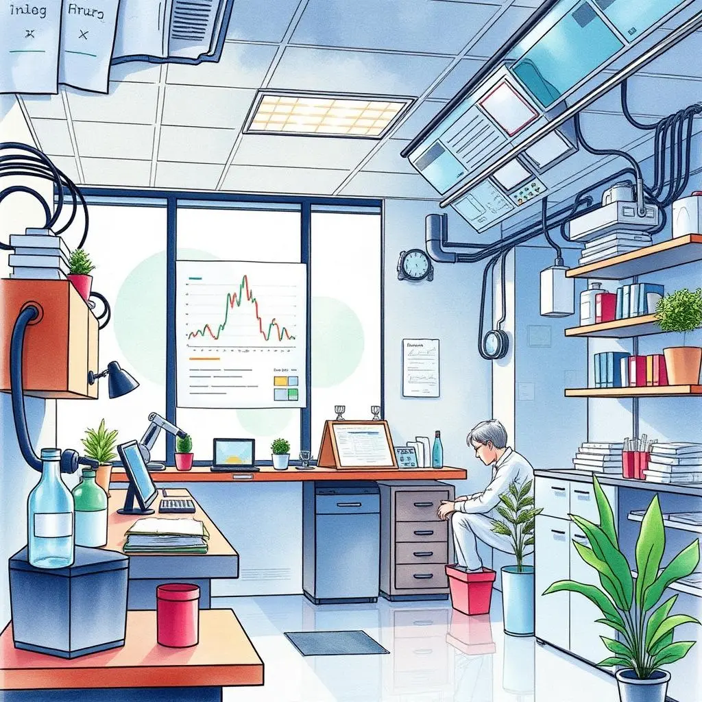 Result accuracy assessor: Evaluate the precision of research findings with AI 1 A modern office workspace showcasing a researcher analyzing data for accuracy assessments in R&D