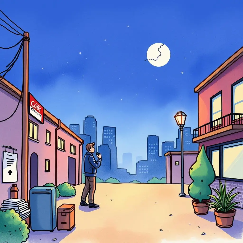 Credential verification assistant: Confirm applicant qualifications and licenses 1 A person stands in an urban night scene, looking up at the moon surrounded by buildings and plants.