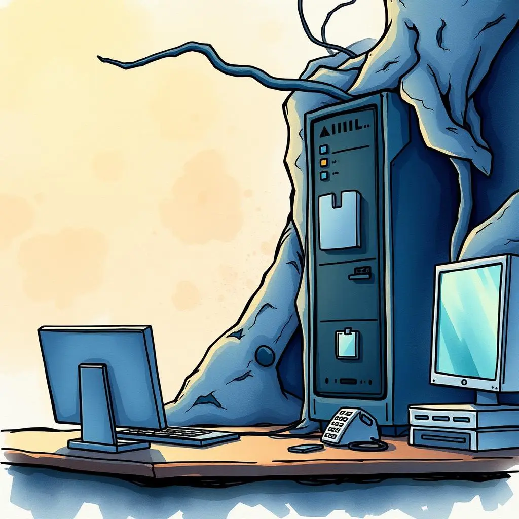 Data backup assessment tool: Evaluate existing data backup setups 1 Data Backup Assessment Tool illustration featuring a computer setup and data storage unit
