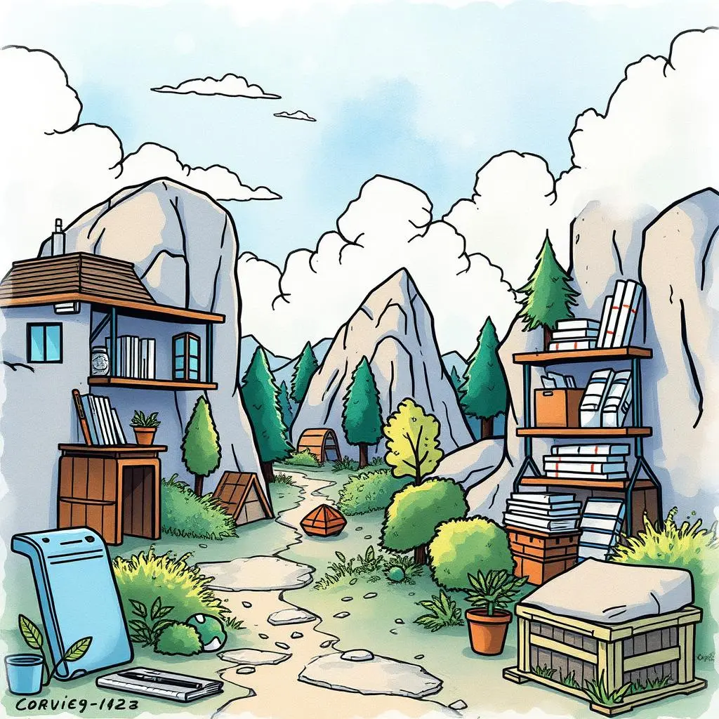 Backup procedure summarizer: Generate concise backups of your documents 1 Scenic landscape with storage solutions for document backups.