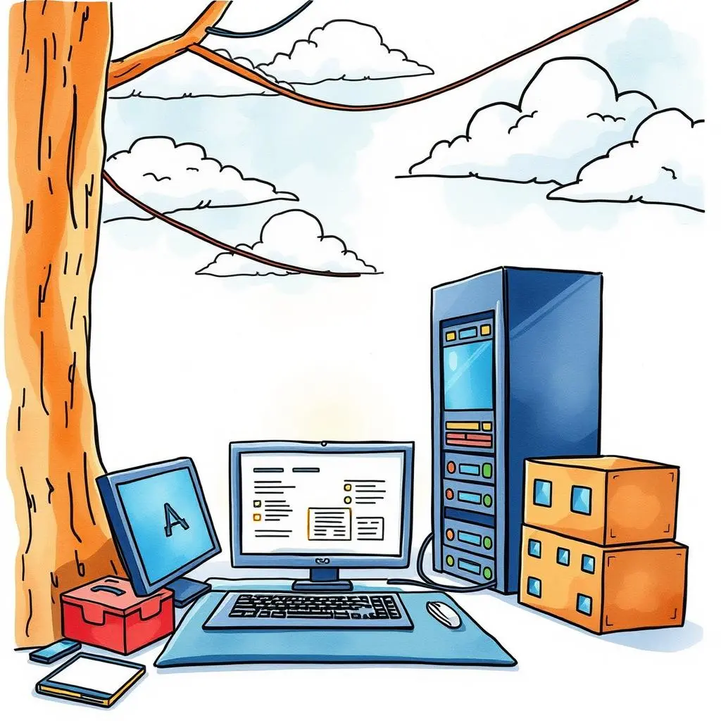 Backup verification generator: Create detailed reports for backup tests 1 Illustration of a computer setup for backup verification in nature.