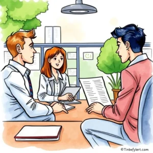 Benefit comparison summary creator: Compare different benefits side-by-side for clarity 6 Three hr professionals discussing benefit comparisons at a meeting table.
