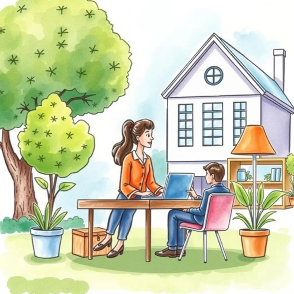 Open enrollment overview summary: Summarize benefits options for easy understanding 1 An hr professional reviews benefits options with a child at home.