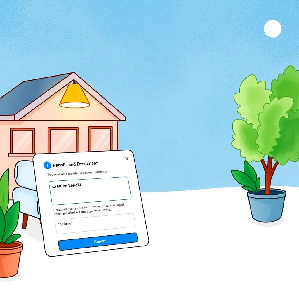 A cheerful illustration depicting an Enrollment Confirmation Message Generator in a home setting.