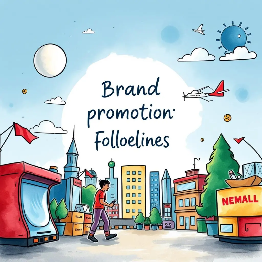 Tagline creator: Craft engaging taglines for brand promotions 1 Colorful cityscape illustrating brand promotion concepts and creativity.