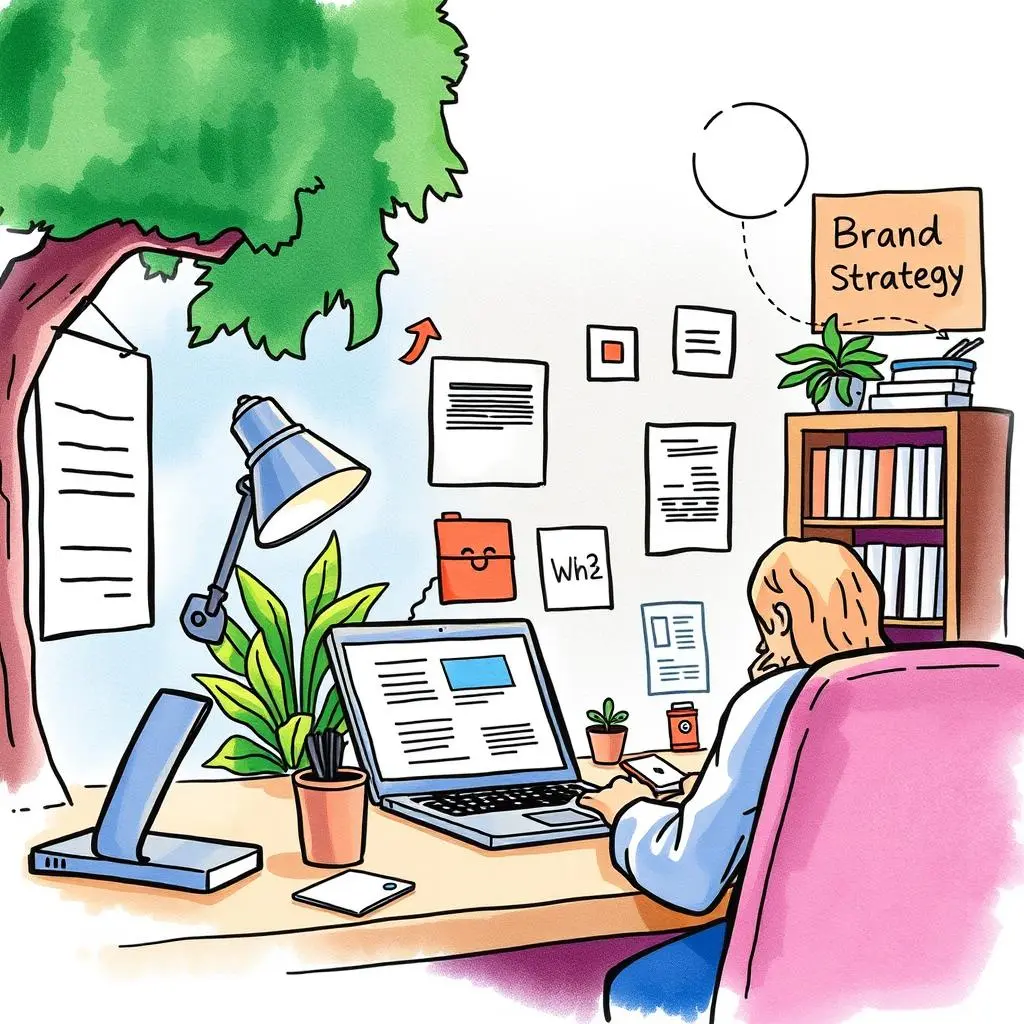 Social post writer: Craft compelling social media posts 1 Person writing social media posts in a creative workspace with strategy notes.