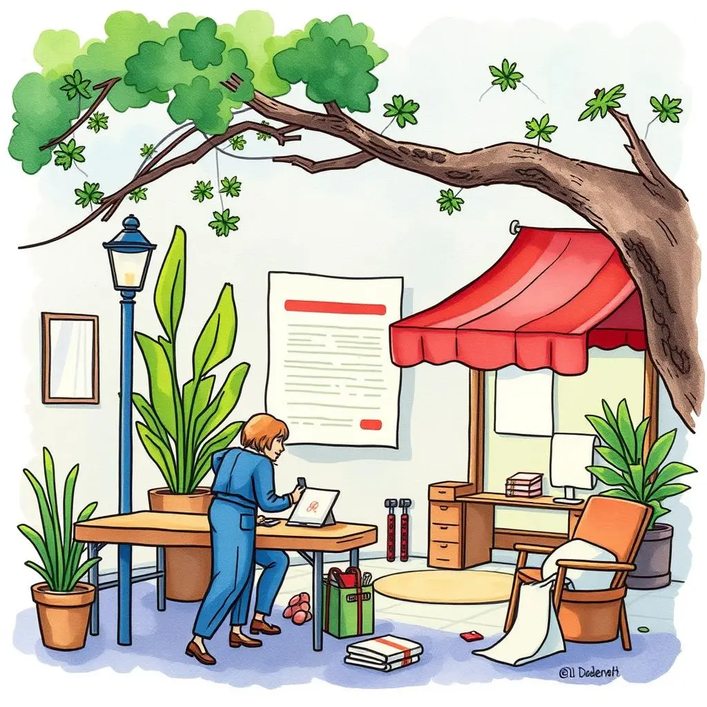 Funding request formatter: Automatically format budget requests for approval 1 A person drafting a funding request at a desk in a serene outdoor workspace.