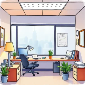 Modern office space for financial planning and budgeting tasks.
