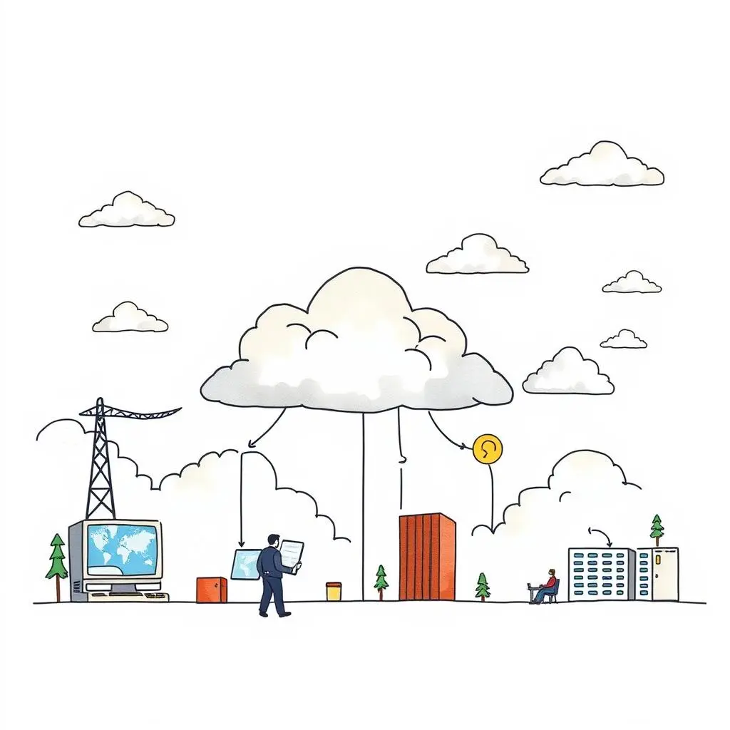 Cloud service resolution assistant: Generate actionable insights for cloud migration problems 1 Illustration of cloud migration concepts with technology elements and professionals.