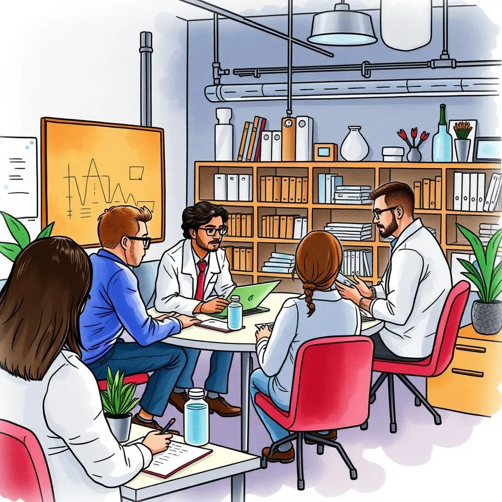 Feedback consolidation tool: Summarize and integrate team feedback 1 Collaborative meeting with researchers discussing feedback