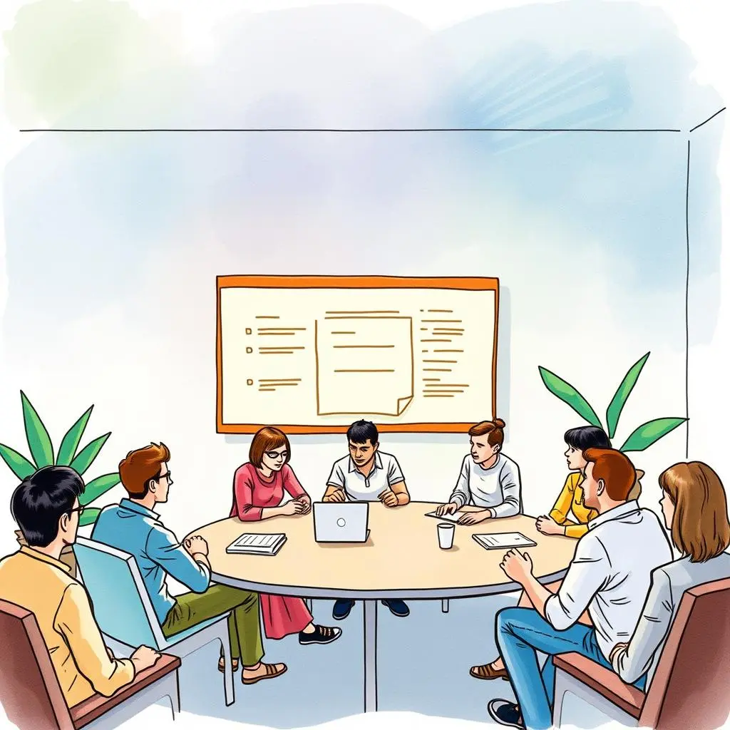 Meeting of cross-functional teams using the Multi-Team Coordination Scheduler tool.