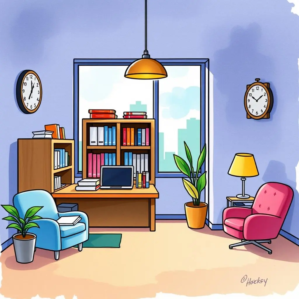 Style uniformity tool: Ensure uniform writing style in messages 1 Bright office scene showcasing organized workspace for communication management.