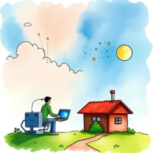 Engineer analyzing network latency while working from home.