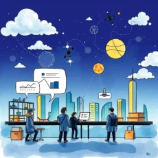 Data Translator tool visualizing data analysis with professionals in a corporate setting