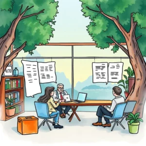 Stakeholder engagement summarizer: Concisely collate discussion points for stakeholders 5 Group meeting in a bright space, discussing stakeholder engagement points.