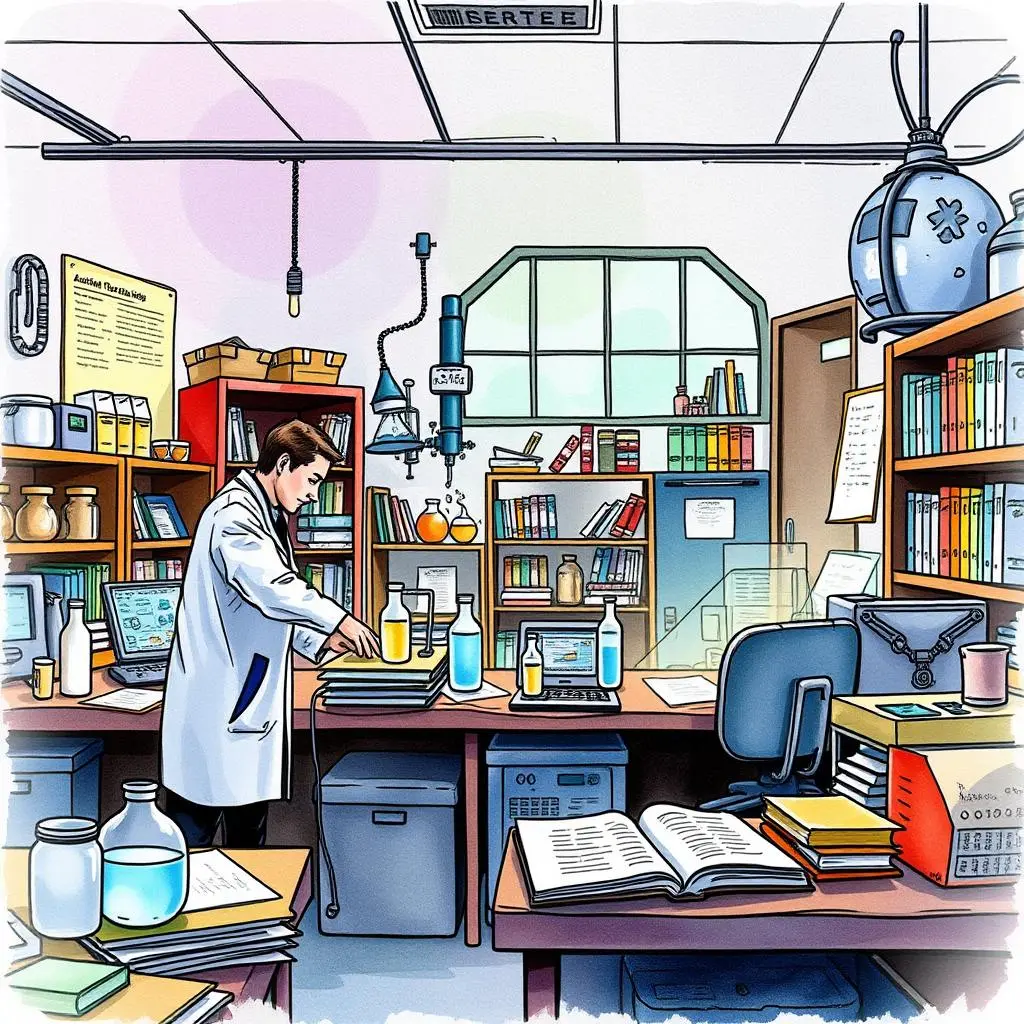 Academic article extractor: Extract essential information from academic articles 1 Research scientist extracting data from academic articles in a laboratory setting.