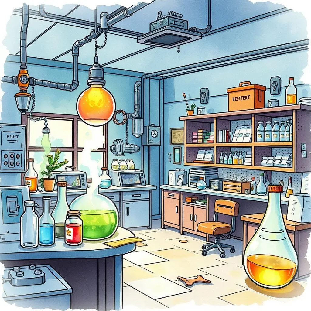 Condition parameters explorer: Identify optimal conditions for experiments 1 Colorful laboratory scene with equipment for conducting experiments and analysis.