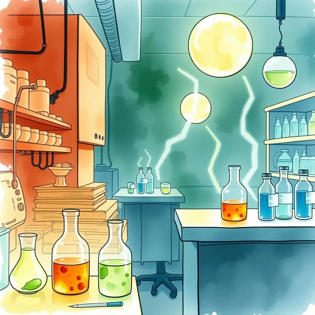 Research feedback synthesizer: Generate synthesized feedback from peer evaluations 1 Laboratory scene with colorful glassware and chemical experiments in progress.