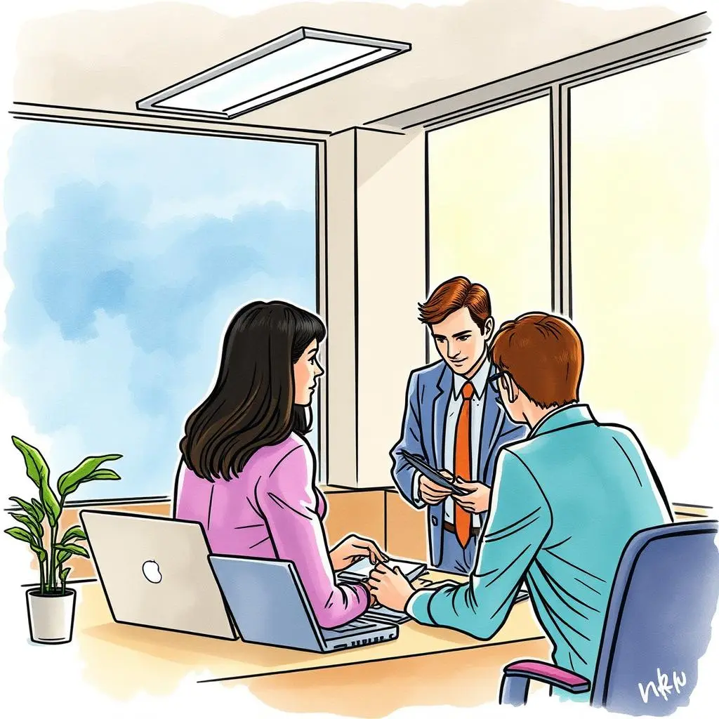 Survey response formatter: Structure stakeholder input for clarity 1 Professionals collaborating on survey responses in a modern office setting.