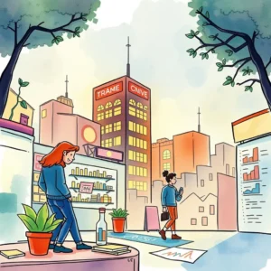 Market opportunity identifier: Reveal new market opportunities through data analysis 3 Market research tools in a city landscape with data visuals