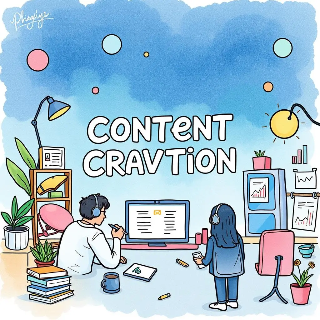 Creative professionals engaging with digital content creation tools in a vibrant workspace.