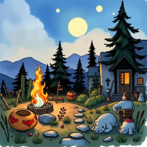 Post timing analyzer: Suggest optimal posting times for maximum reach 6 A cozy campfire scene with a person and dogs in a forested area under a twilight sky.