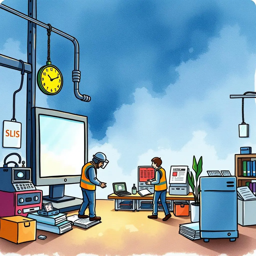 Defect pattern recognizer: Highlight recurring defects for investigation 1 Two workers analyze data in a manufacturing setting, focusing on defect patterns.