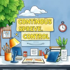 Bright workspace with tools for continuous improvement in manufacturing.