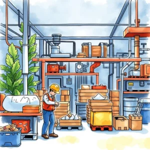 Worker monitoring process stability in a manufacturing facility setting.