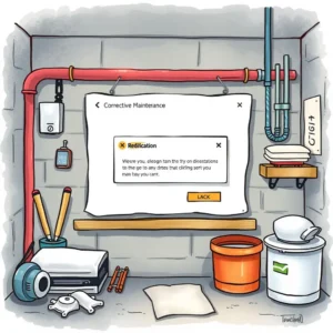 Illustration depicting a maintenance alert composition for corrective issues.