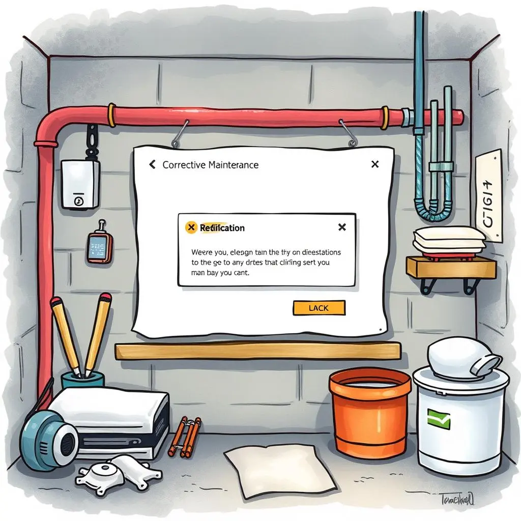 Illustration depicting a maintenance alert composition for corrective issues.