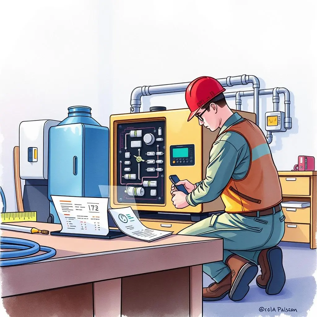 Test equipment report creator: Generate detailed reports on equipment tests 1 A technician using a Test Equipment Report Creator tool while analyzing equipment data in a facility.