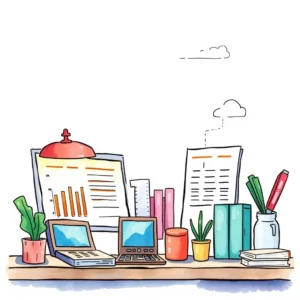 Cost structure overview creator: Provide a clear overview of cost structures 4 Cost Structure Overview Creator tool on a finance desk with documents and devices