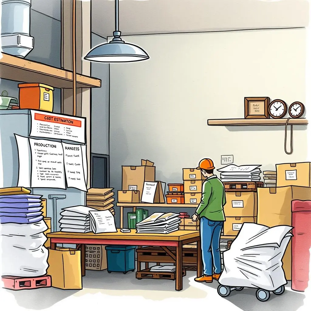 Cost breakdown analyzer: Analyze components of vendor pricing 1 Cost Breakdown Analyzer tool in a manufacturing and production setting with a worker analyzing materials